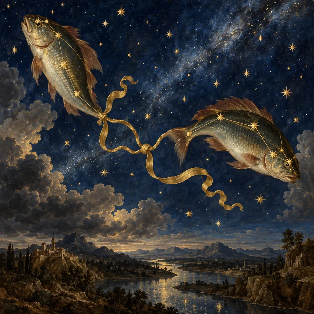 The two Fishes, bound by a cord at the knot star Alrescha